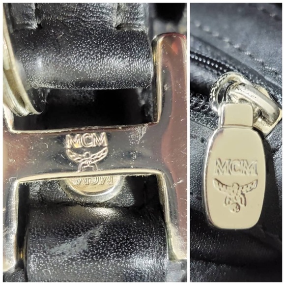 Authentic MCM Small Visetos Coated Canvas and Leather Pocket Tote Black - Picture 10 of 13